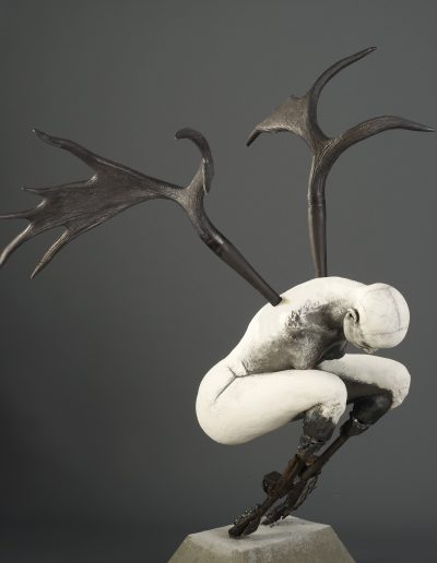 Black Crouch   65x54x40 -Susannah Zucker Contemporary Ceramic Clay Sculpture Art