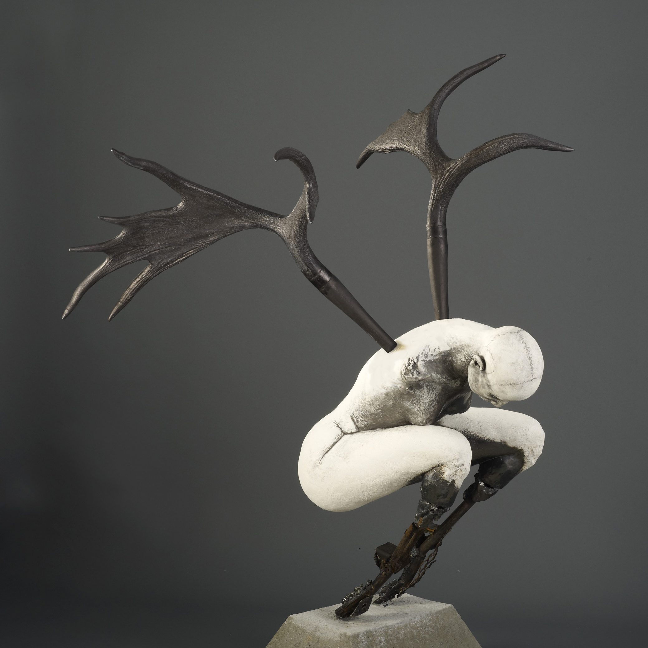 Black Crouch 65x54x40 -Susannah Zucker Contemporary Ceramic Clay Sculpture Art
