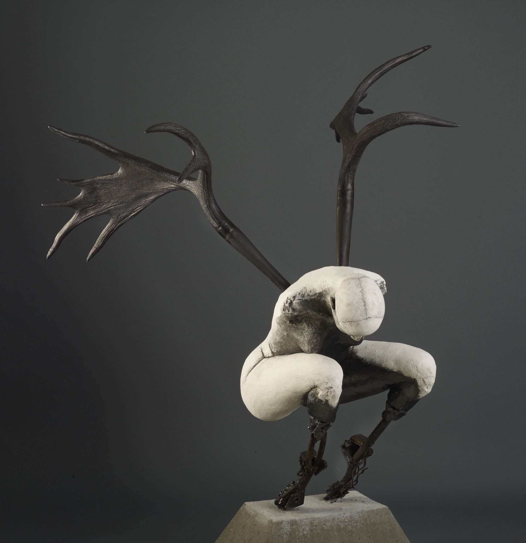 Black Crouch 65x54x40 - Susannah Zucker Contemporary Ceramic Clay Sculpture Art