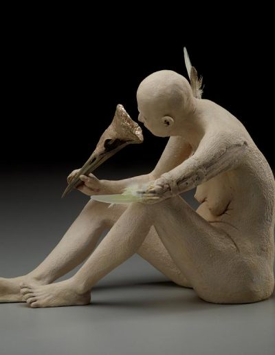 Mask   9x7x12 - Susannah Zucker Contemporary Ceramic Clay Sculpture Art