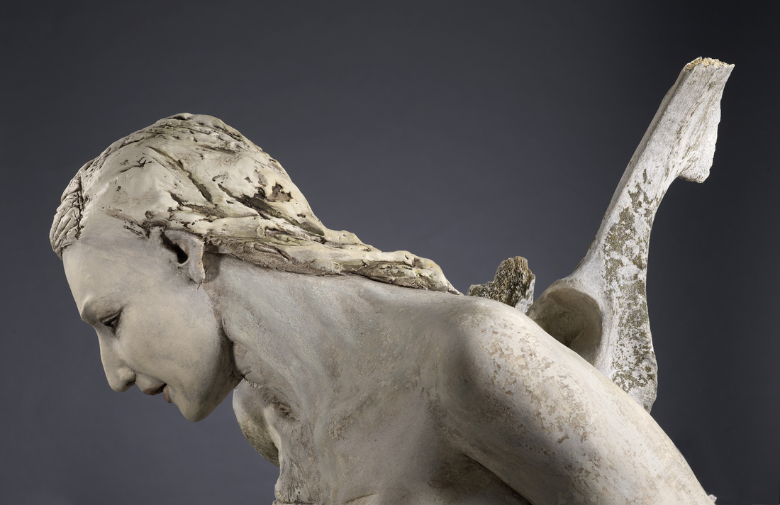Life Support Crutch 83x33x22 - Susannah Zucker Contemporary Ceramic Clay Sculpture Art